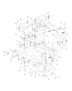 Fabricated Cutter Deck Diagram and Parts List for M60-KW 53AB5DCX150-25-HP Cub Cadet Lawn Tractor